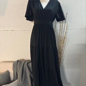 Elegant Black Wrap Dress